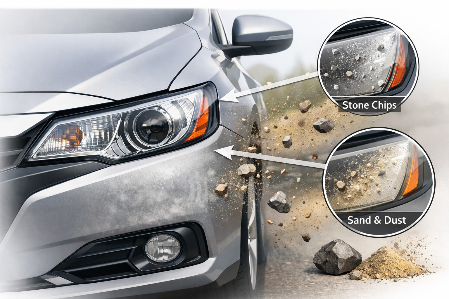 What to do if headlights quickly haze from stones and sand