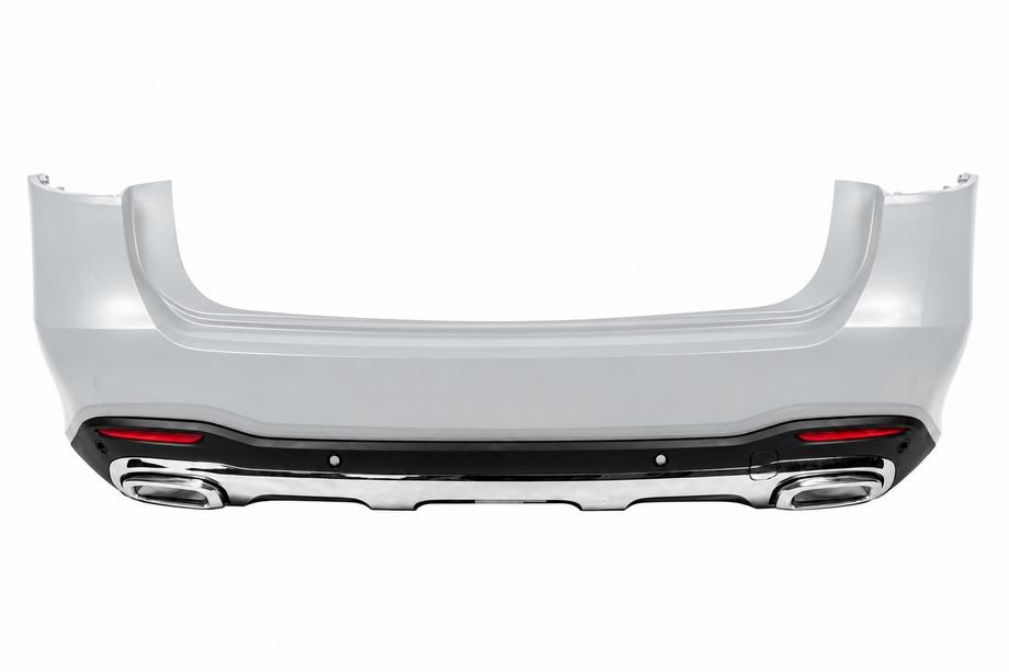 Mercedes GLS X167 2019- Rear diffuser GLS450 2025-Design (with Chrome exhaust tips) Image