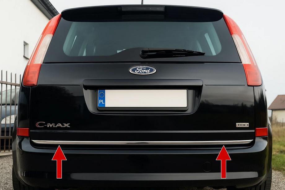 Ford C-Max 2004-2010 Trunk Trim Stainless Steel Image