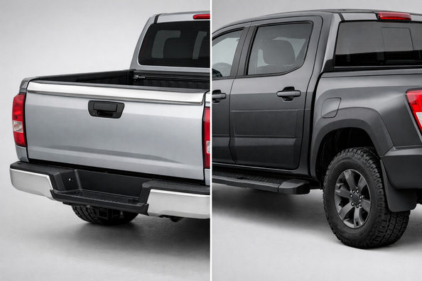 Tailgate cover or plastic rear door trims: what’s more practical for a pickup