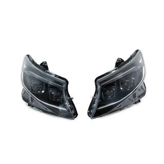 Front headlights 2025 Design LED Black (for Vito, 2 pcs) Mercedes Vito/V-class W447 2014- photo 1
