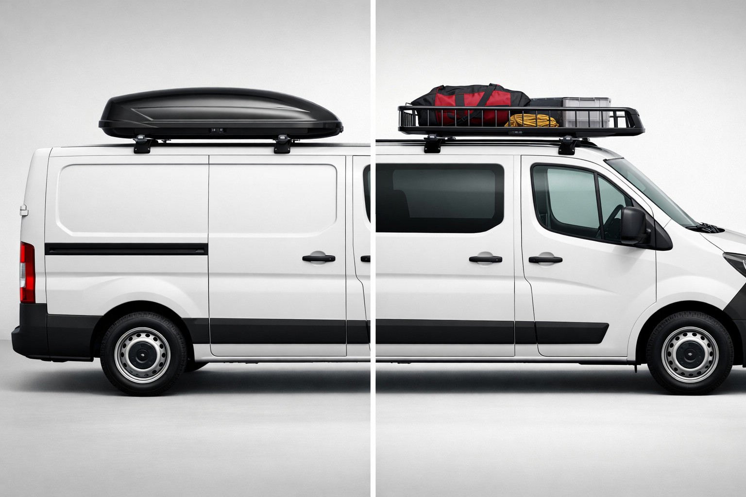 Roof rack or roof basket: what’s more practical for a work van