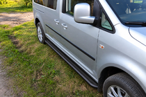 Volkswagen Caddy 2004-2010 Side steps Premium Black (2 pcs, stainless steel) photo 1