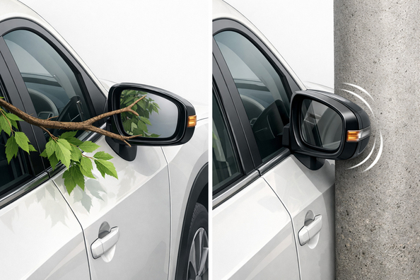 What to do if side mirrors keep hitting branches and poles in tight yards