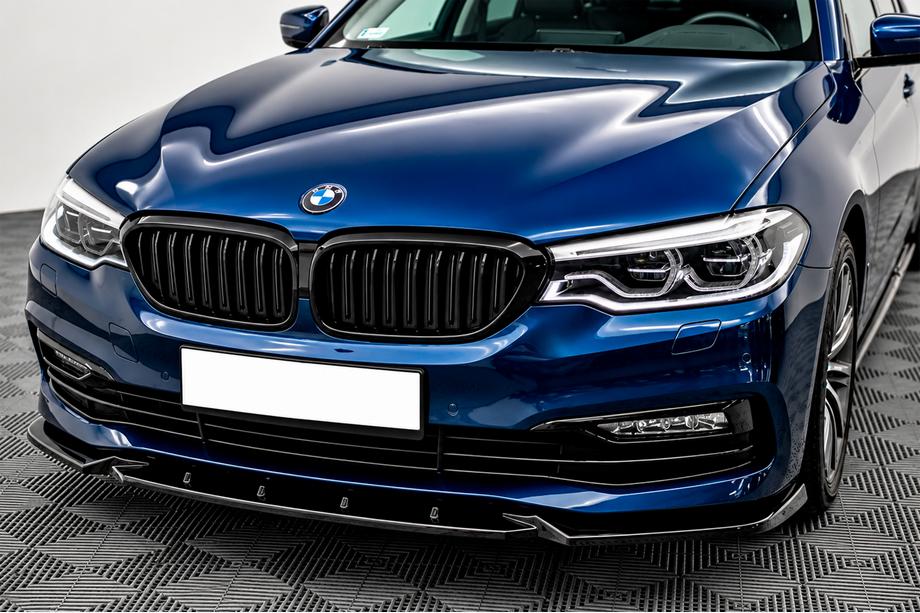 BMW 5 Series G30/G31 2017–2023 Front bumper lip spoiler DPT (for Base 2017-2020, gloss black, injection molded) Photo 1
