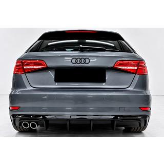 Rear diffuser DPT (2016-2020, SD, gloss black) Audi A3 2012-2020 photo 1