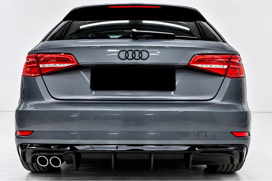 Audi A3 2012-2020 Rear diffuser DPT (2016-2020, SD, gloss black) Image