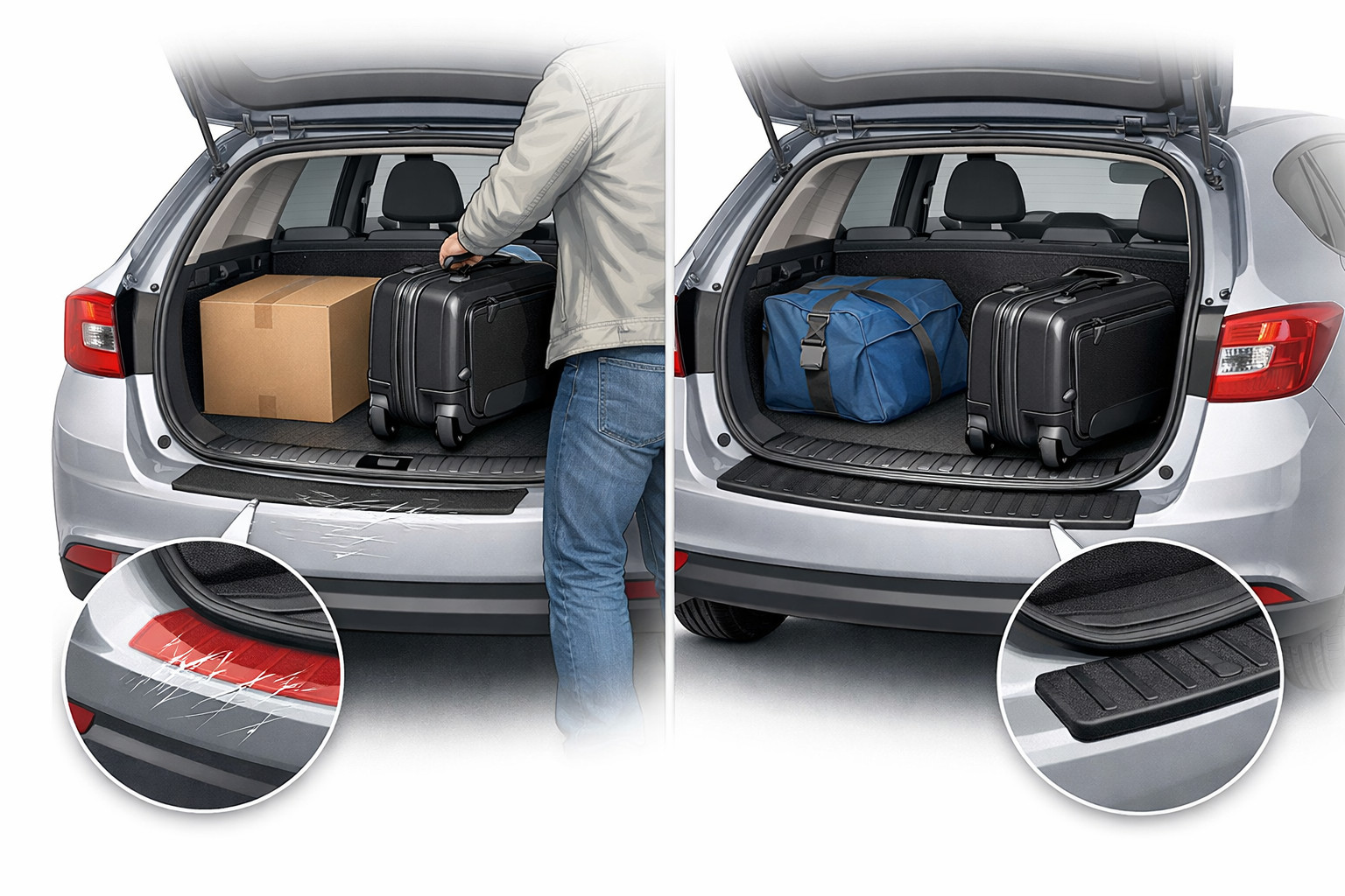 How to protect the rear bumper from scratches when loading the trunk daily