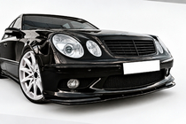 Mercedes E-class W211 2002-2009 DPT Front Lip Spoiler (for AMG, 2002-2006, Gloss Black) photo 1