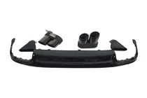 Audi A6 C8 2018–2025 Rear diffuser with exhaust tips S-Style Black (for S / S-Line) photo 1