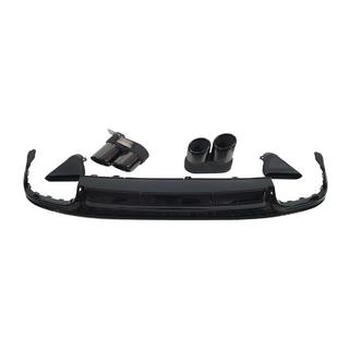Rear diffuser with exhaust tips S-Style Silver (for S / S-Line) Audi A6 C8 2018–2025