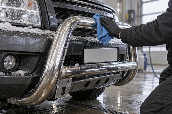 Bull bar in winter: salt, corrosion and stainless care