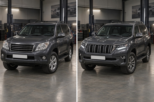 Toyota Land Cruiser Prado 150 in 2017+ facelift style: kits and what to swap