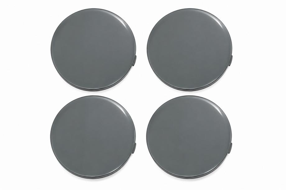 Grey wheel center caps (64x62 mm, 4 pcs) Photo 1