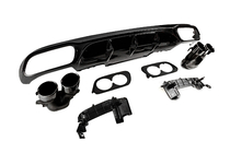 Mercedes E-class W213 2016-2023 Rear diffuser with exhaust tips E53-Design Black (for Base) photo 3
