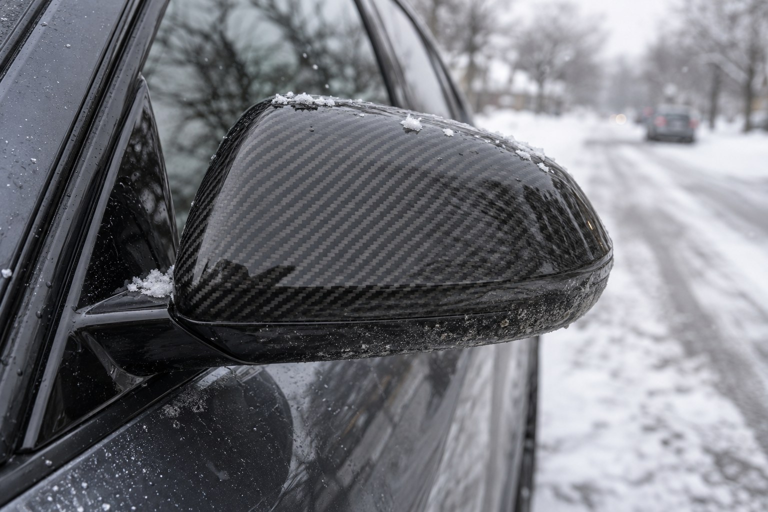 Carbon trim in winter: salt, car washes and frost—avoid hazing