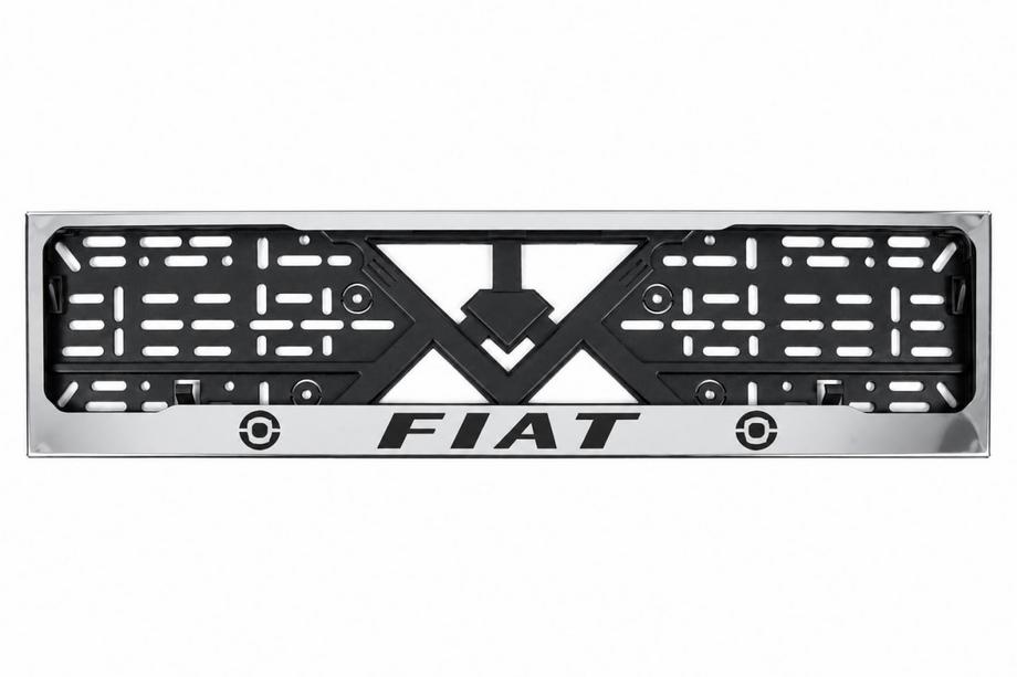 Fiat License Plate Frame Chrome (1 pc, Stainless Steel) Image