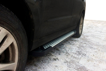 Hyundai Santa Fe 2 2006-2012 Side Steps Allmond Grey (2 pcs, Aluminum) photo 3