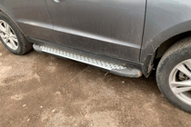 Hyundai Santa Fe 2 2006-2012 Side Steps Allmond Grey (2 pcs, Aluminum) photo 4