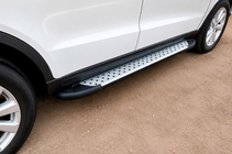 Hyundai Santa Fe 2 2006-2012 Side Steps Allmond Grey (2 pcs, Aluminum) photo 1