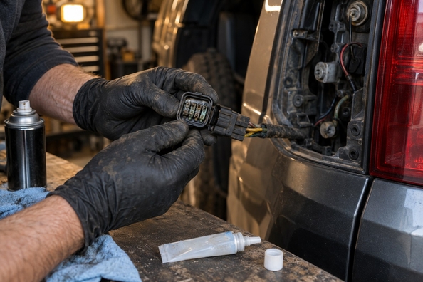 Tuning rear LED taillights in autumn: condensation, “lamp faulty” error and oxidized connectors—what to do Photo 1