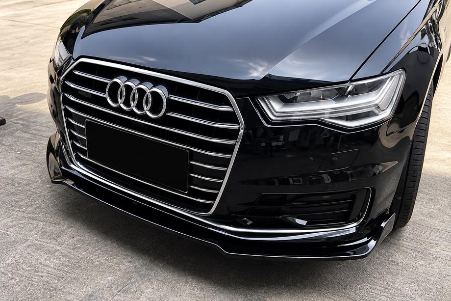 Audi A6 C7 2011–2018 Front bumper lip spoiler (for Base 2014-2018, ABS) Photo 1