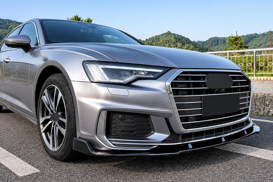 Audi A6 C8 2018–2025 Front bumper lip spoiler (for 2018-2023, ABS) Photo 1