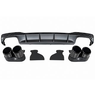 Rear bumper diffuser with exhaust tips (for S-Line 2018-2022, ABS) Audi A7 2018-