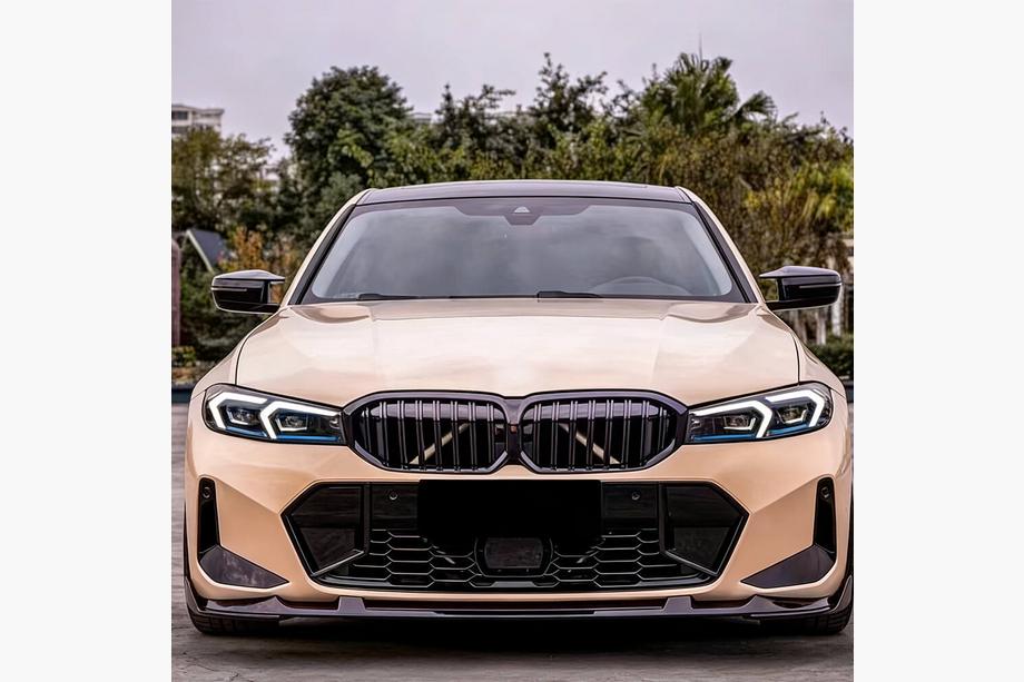 BMW 3 Series G20/G21 2018- Front bumper lip spoiler Lip V5 (for M-Sport 2022+, Carbon) Photo 2