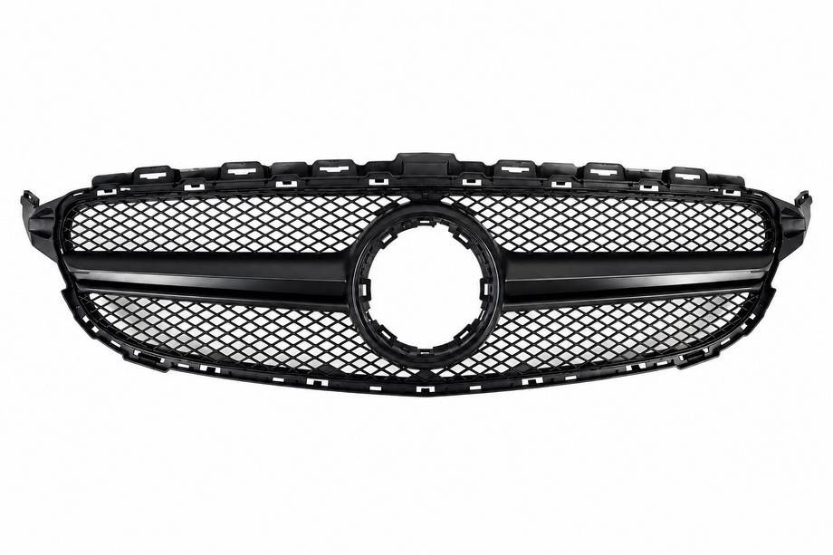 Mercedes C-class W205 2014-2021 AMG Black front grille (for Avantgarde/AMG-Line/C43 AMG) Photo 1