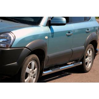 Side Bars BB002 (2 pcs, Stainless Steel) Hyundai Tucson JM 2004- photo 2