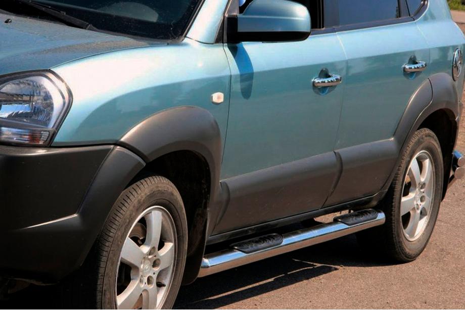 Hyundai Tucson JM 2004- Side Bars BB002 (2 pcs, Stainless Steel) Photo 2