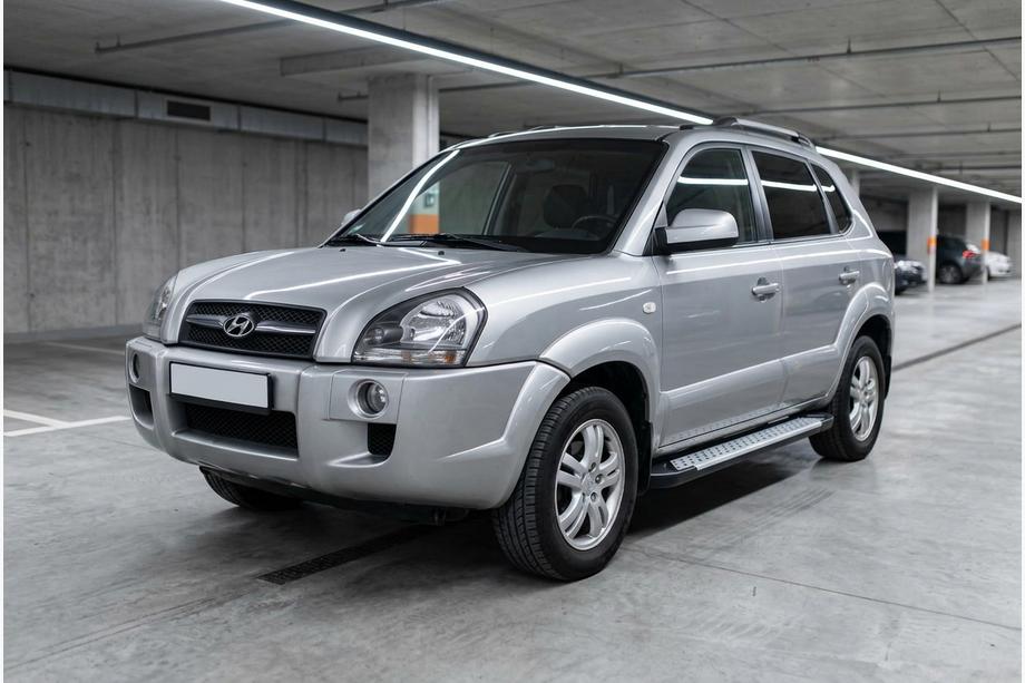 Hyundai Tucson JM 2004- Side Steps Allmond Grey (2 pcs, Aluminum) Image