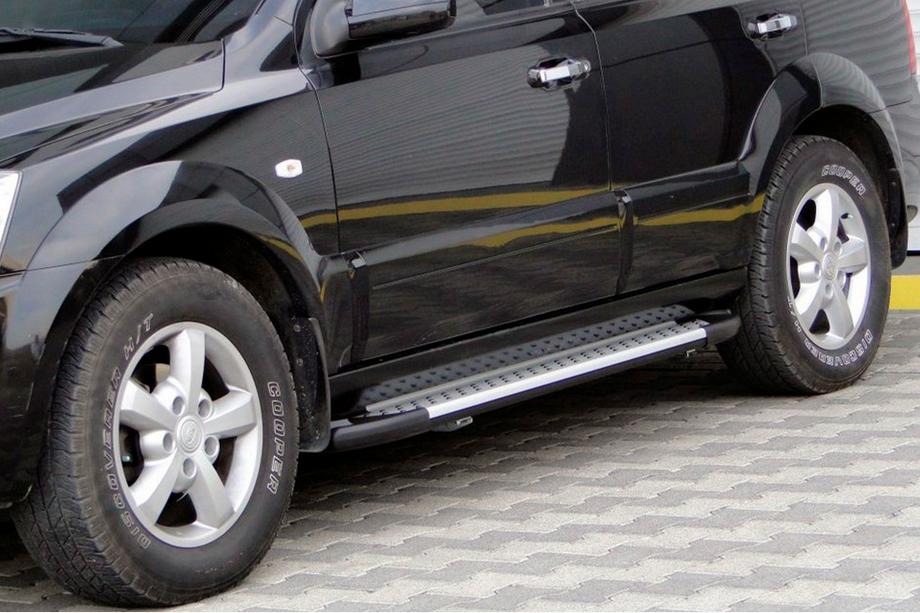 Kia Sorento I BL 2002-2009 Side Steps Allmond Grey (2 pcs, Aluminum) Image