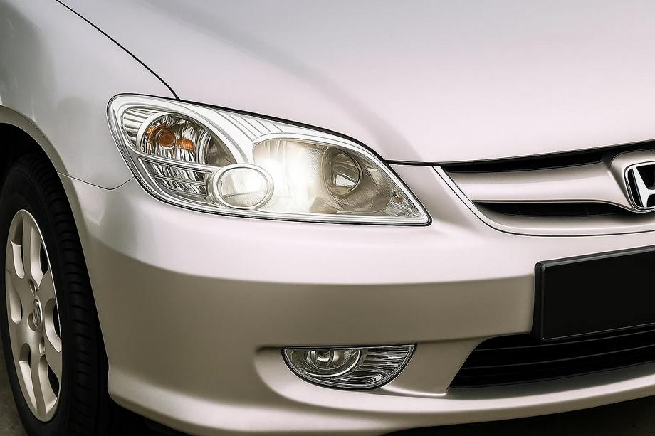 Honda Civic Sedan VII 2001-2006 Headlight Covers Chrome (2 pcs, plastic) Photo 1