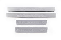 Hyundai Santa Fe 2 2006-2012 Stainless Steel Door Sill Protectors Carmos V1 (4 pcs) photo 2