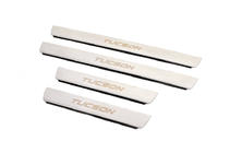 Hyundai Tucson JM 2004- Carmos Stainless Steel Door Sill Protectors (4 pcs) photo 2