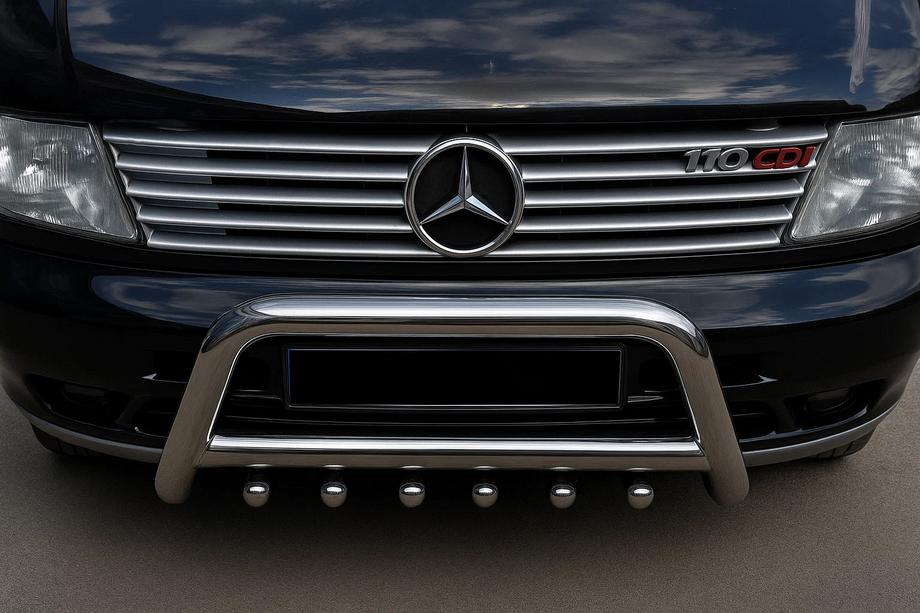 Mercedes Vito W638 1996-2003 Chrome Grille Covers (10 pcs, Stainless Steel) OmsaLine - Italian Stainless Steel Image