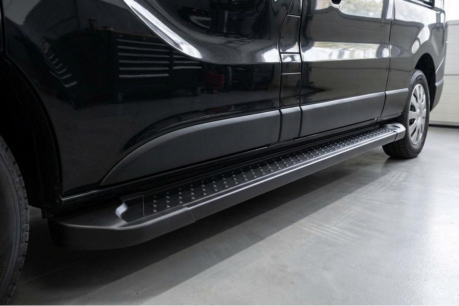 Opel Vivaro 2015-2019 Side Steps Allmond Black (2 pcs, Aluminum) Image