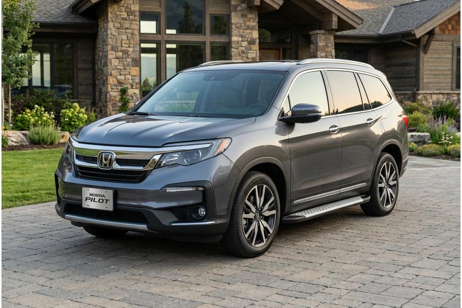 Honda Pilot 2015-2022 Side Steps Allmond Grey (2 pcs, Aluminum) Image