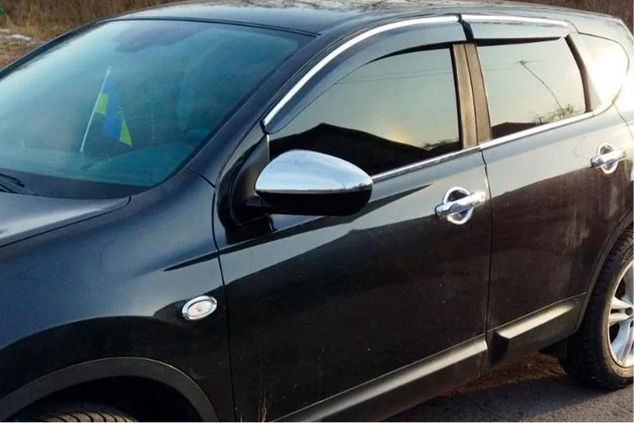 Nissan Qashqai 2007-2010 Mirror Covers (2 pcs, Stainless Steel) Photo 3