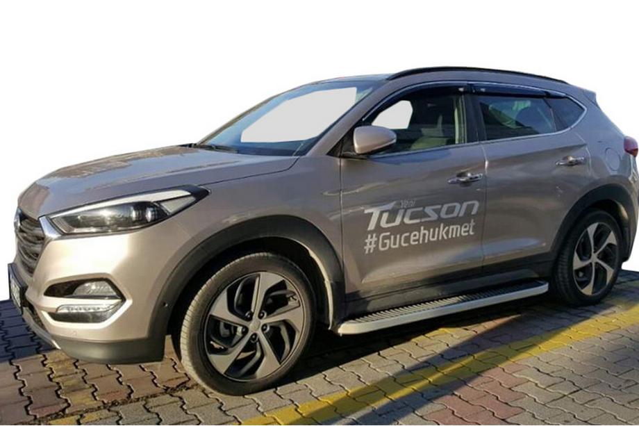 Hyundai Tucson TL 2016-2021 Side Steps Tayga Grey (2 pcs, Aluminum) Image