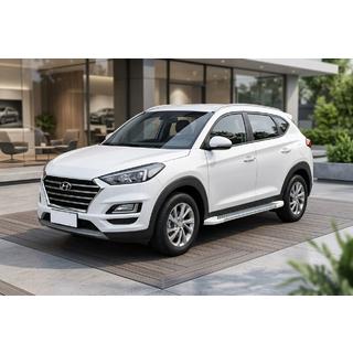 Side Steps Allmond White (2 pcs, Aluminum) Hyundai Tucson TL 2016-2021 photo 1