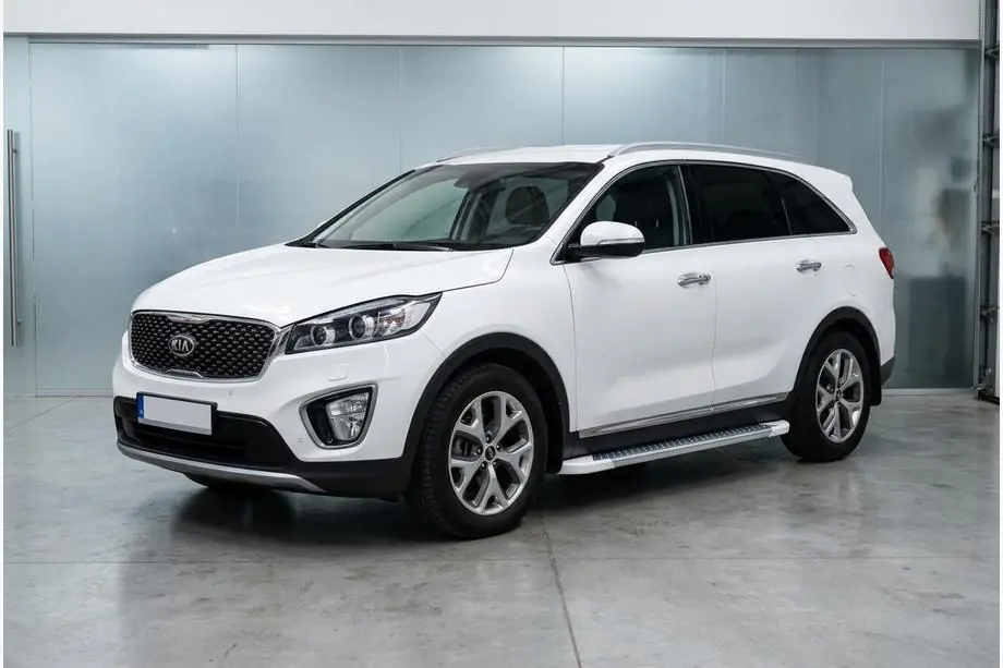 Kia Sorento III UM 2014-2020 Side Steps Allmond White (2 pcs, Aluminum) Image