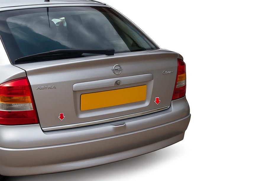 Opel Astra G classic 1998-2012 Trunk trim stainless steel OmsaLine - Italian Stainless Steel Image