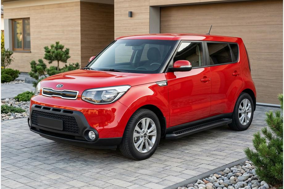 Kia Soul II 2013-2018 Side Steps Allmond Black (2 pcs, Aluminum) Image