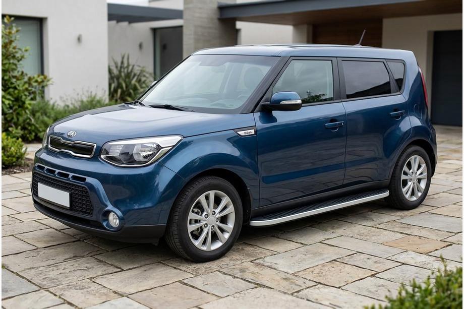 Kia Soul II 2013-2018 Side Steps Tayga Grey (2 pcs, Aluminum) Image