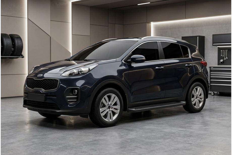 Kia Sportage 2015-2021 Side Steps Allmond Black (2 pcs, Aluminum) Image