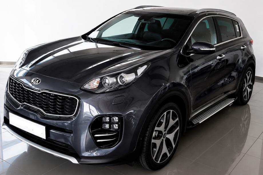 Kia Sportage 2015-2021 Side Steps Allmond Grey (2 pcs, Aluminum) Image