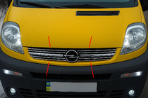 Opel Vivaro 2001–2015 Grille Covers 2001-2007 (8 pcs, Stainless Steel) photo 1